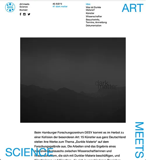 Poster of the "Dark Matter: Art meets Science" project