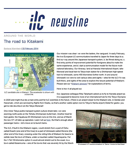 Screenshot of a story for ILC NewsLine