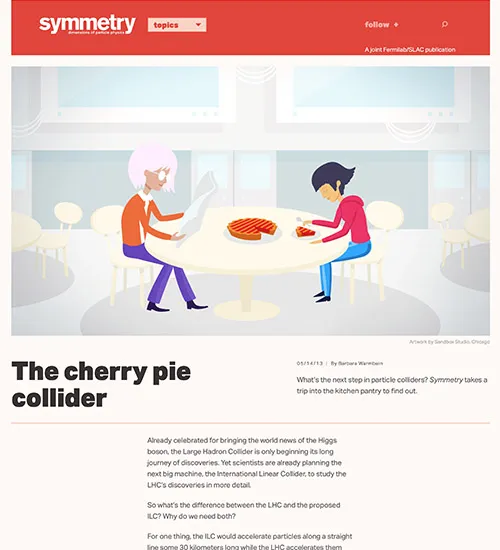 Screenshot of a story for symmetry magazine